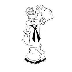Dessin à colorier: Popeye (Personnages de dessins animés) #84728 - Coloriages à Imprimer Gratuits