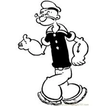 Dessin à colorier: Popeye (Personnages de dessins animés) #84732 - Coloriages à Imprimer Gratuits