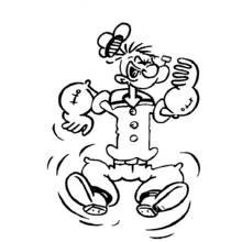 Dessin à colorier: Popeye (Personnages de dessins animés) #84733 - Coloriages à Imprimer Gratuits