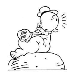 Dessin à colorier: Popeye (Personnages de dessins animés) #84734 - Coloriages à Imprimer Gratuits