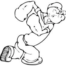 Dessin à colorier: Popeye (Personnages de dessins animés) #84740 - Coloriages à Imprimer Gratuits