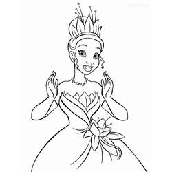 Dessin à colorier: Princesse Tiana (Personnages de dessins animés) #181961 - Coloriages à Imprimer Gratuits