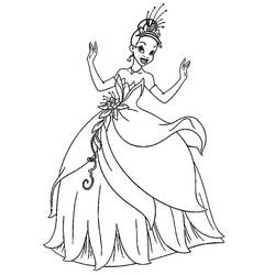 Dessin à colorier: Princesse Tiana (Personnages de dessins animés) #181962 - Coloriages à Imprimer Gratuits