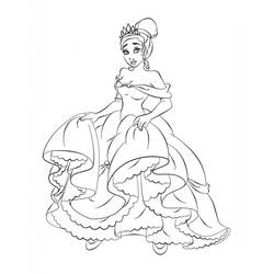 Dessin à colorier: Princesse Tiana (Personnages de dessins animés) #181963 - Coloriages à Imprimer Gratuits