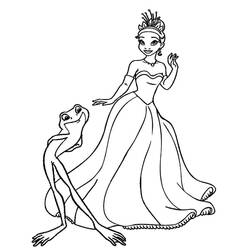 Dessin à colorier: Princesse Tiana (Personnages de dessins animés) #181965 - Coloriages à Imprimer Gratuits