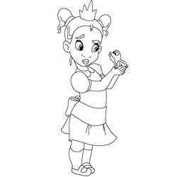 Dessin à colorier: Princesse Tiana (Personnages de dessins animés) #181966 - Coloriages à Imprimer Gratuits