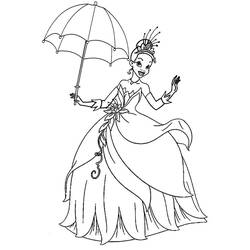 Dessin à colorier: Princesse Tiana (Personnages de dessins animés) #181969 - Coloriages à Imprimer Gratuits