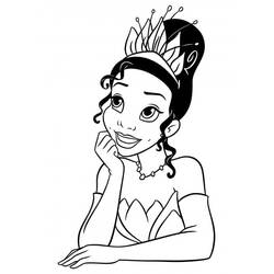 Dessin à colorier: Princesse Tiana (Personnages de dessins animés) #181973 - Coloriages à Imprimer Gratuits