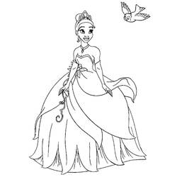 Dessin à colorier: Princesse Tiana (Personnages de dessins animés) #181978 - Coloriages à Imprimer Gratuits