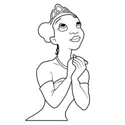Dessin à colorier: Princesse Tiana (Personnages de dessins animés) #181979 - Coloriages à Imprimer Gratuits