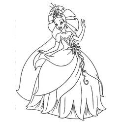 Dessin à colorier: Princesse Tiana (Personnages de dessins animés) #181980 - Coloriages à Imprimer Gratuits