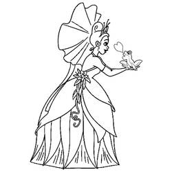 Dessin à colorier: Princesse Tiana (Personnages de dessins animés) #181981 - Coloriages à Imprimer Gratuits