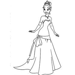 Dessin à colorier: Princesse Tiana (Personnages de dessins animés) #181984 - Coloriages à Imprimer Gratuits