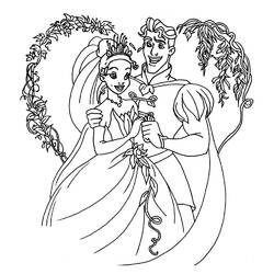 Dessin à colorier: Princesse Tiana (Personnages de dessins animés) #181997 - Coloriages à Imprimer Gratuits