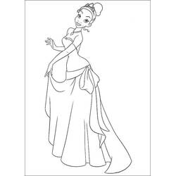 Dessin à colorier: Princesse Tiana (Personnages de dessins animés) #181998 - Coloriages à Imprimer Gratuits