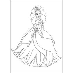 Dessin à colorier: Princesse Tiana (Personnages de dessins animés) #181999 - Coloriages à Imprimer Gratuits