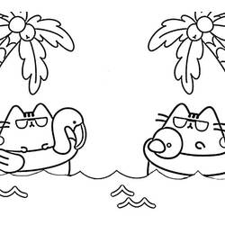 Dessin à colorier: Pusheen (Personnages de dessins animés) #188434 - Coloriages à Imprimer Gratuits