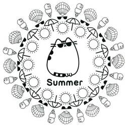 Dessin à colorier: Pusheen (Personnages de dessins animés) #188436 - Coloriages à Imprimer Gratuits