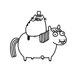 Dessin à colorier: Pusheen (Personnages de dessins animés) #188450 - Coloriages à Imprimer Gratuits