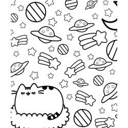 Dessin à colorier: Pusheen (Personnages de dessins animés) #188451 - Coloriages à Imprimer Gratuits