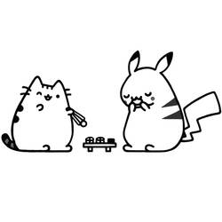 Dessin à colorier: Pusheen (Personnages de dessins animés) #188456 - Coloriages à Imprimer Gratuits