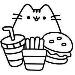 Dessin à colorier: Pusheen (Personnages de dessins animés) #188457 - Coloriages à Imprimer Gratuits