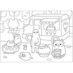 Dessin à colorier: Pusheen (Personnages de dessins animés) #188458 - Coloriages à Imprimer Gratuits