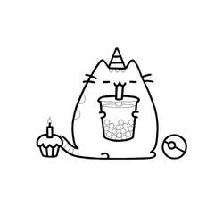 Dessin à colorier: Pusheen (Personnages de dessins animés) #188462 - Coloriages à Imprimer Gratuits