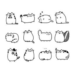 Dessin à colorier: Pusheen (Personnages de dessins animés) #188466 - Coloriages à Imprimer Gratuits