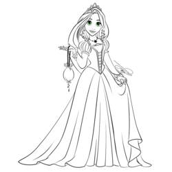 Dessin à colorier: Raiponce (Personnages de dessins animés) #170047 - Coloriages à Imprimer Gratuits