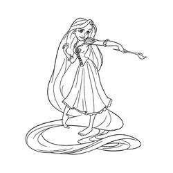 Dessin à colorier: Raiponce (Personnages de dessins animés) #170054 - Coloriages à Imprimer Gratuits