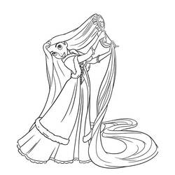 Dessin à colorier: Raiponce (Personnages de dessins animés) #170066 - Coloriages à Imprimer Gratuits