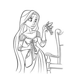 Dessin à colorier: Raiponce (Personnages de dessins animés) #170071 - Coloriages à Imprimer Gratuits