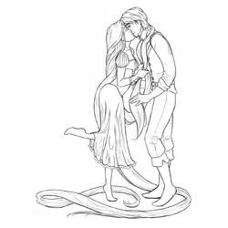 Dessin à colorier: Raiponce (Personnages de dessins animés) #170072 - Coloriages à Imprimer Gratuits