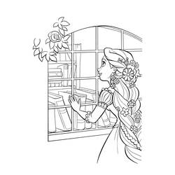 Dessin à colorier: Raiponce (Personnages de dessins animés) #170074 - Coloriages à Imprimer Gratuits