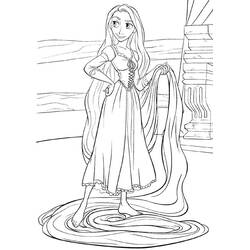 Dessin à colorier: Raiponce (Personnages de dessins animés) #170077 - Coloriages à Imprimer Gratuits