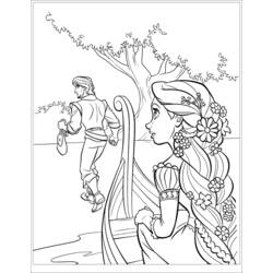 Dessin à colorier: Raiponce (Personnages de dessins animés) #170078 - Coloriages à Imprimer Gratuits