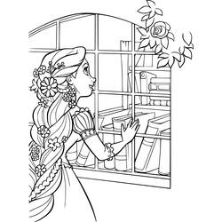 Dessin à colorier: Raiponce (Personnages de dessins animés) #170081 - Coloriages à Imprimer Gratuits