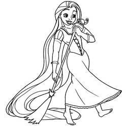 Dessin à colorier: Raiponce (Personnages de dessins animés) #170082 - Coloriages à Imprimer Gratuits