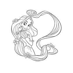Dessin à colorier: Raiponce (Personnages de dessins animés) #177877 - Coloriages à Imprimer Gratuits