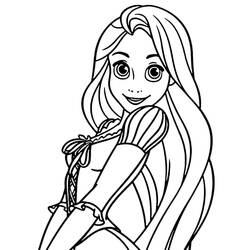 Dessin à colorier: Raiponce (Personnages de dessins animés) #177878 - Coloriages à Imprimer Gratuits