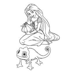 Dessin à colorier: Raiponce (Personnages de dessins animés) #177886 - Coloriages à Imprimer Gratuits
