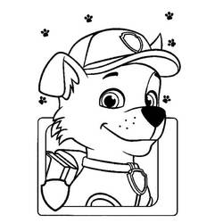 Dessin à colorier: Rocky Pat Patrouille (Personnages de dessins animés) #181715 - Coloriages à Imprimer Gratuits