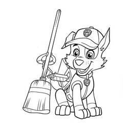 Dessin à colorier: Rocky Pat Patrouille (Personnages de dessins animés) #181724 - Coloriages à Imprimer Gratuits