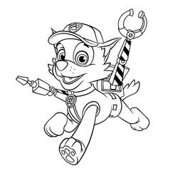 Dessin à colorier: Rocky Pat Patrouille (Personnages de dessins animés) #181725 - Coloriages à Imprimer Gratuits