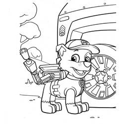 Dessin à colorier: Rocky Pat Patrouille (Personnages de dessins animés) #181726 - Coloriages à Imprimer Gratuits