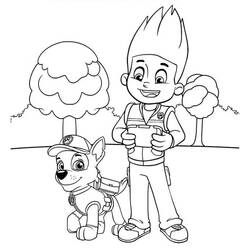 Dessin à colorier: Ryder Pat Patrouille (Personnages de dessins animés) #181764 - Coloriages à Imprimer Gratuits