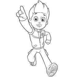 Dessin à colorier: Ryder Pat Patrouille (Personnages de dessins animés) #181778 - Coloriages à Imprimer Gratuits