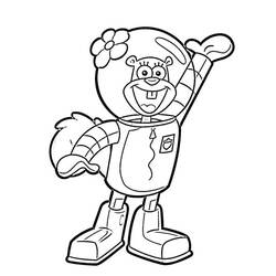 Dessin à colorier: Sandy Ecureuil (Personnages de dessins animés) #220598 - Coloriages à Imprimer Gratuits