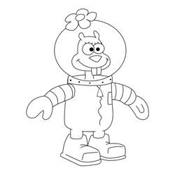 Dessin à colorier: Sandy Ecureuil (Personnages de dessins animés) #220610 - Coloriages à Imprimer Gratuits